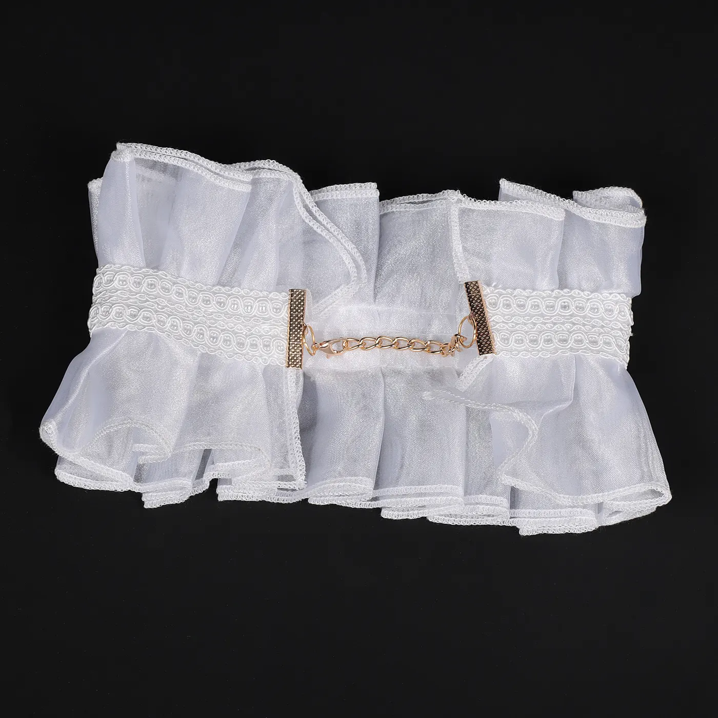 Victorian Lace Detachable Collar and Court Wrist Cuffs for Cosplay detail 7