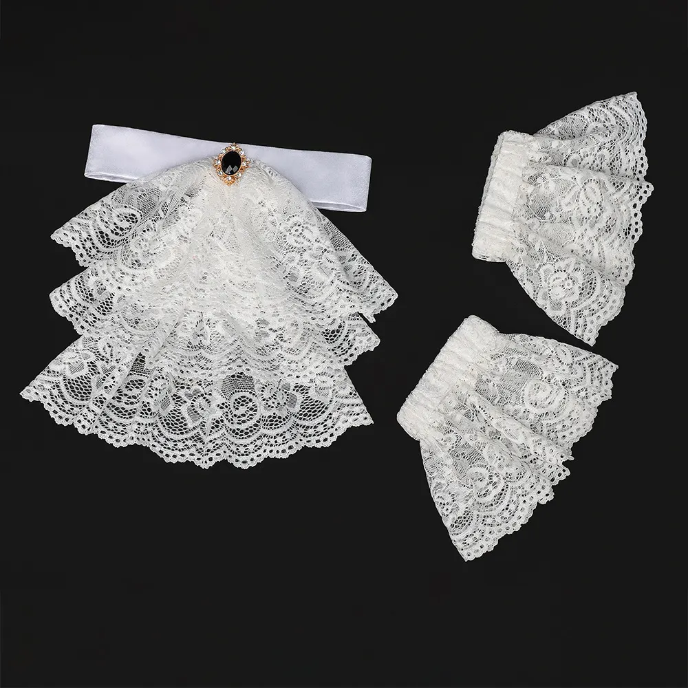 Victorian Lace Detachable Collar and Court Wrist Cuffs for Cosplay detail 8
