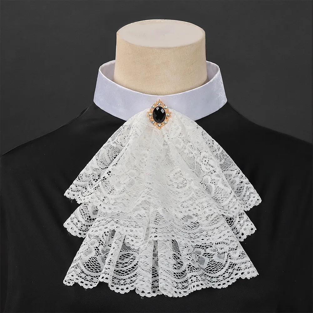 Victorian Lace Detachable Collar and Court Wrist Cuffs for Cosplay detail 12
