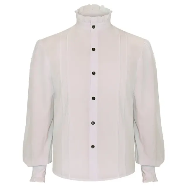 Medieval Ruffled Pirate Shirt Victorian Steampunk Halloween Top detail 1