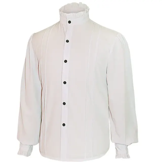 Medieval Ruffled Pirate Shirt Victorian Steampunk Halloween Top detail 2