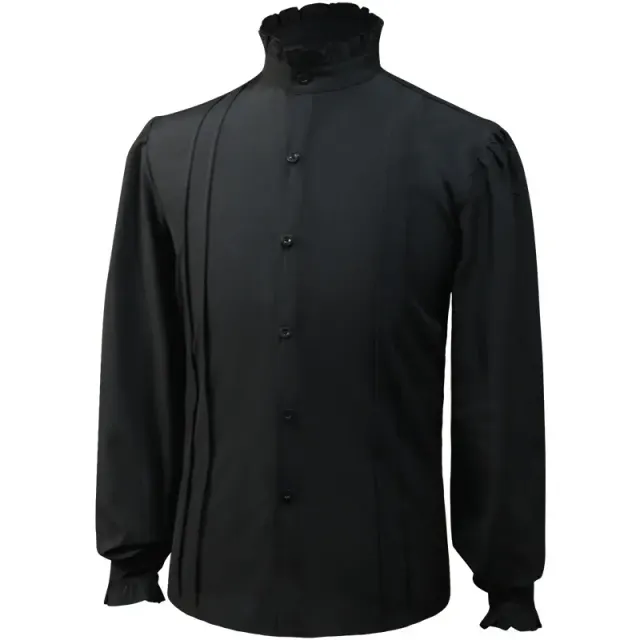 Medieval Ruffled Pirate Shirt Victorian Steampunk Halloween Top detail 8