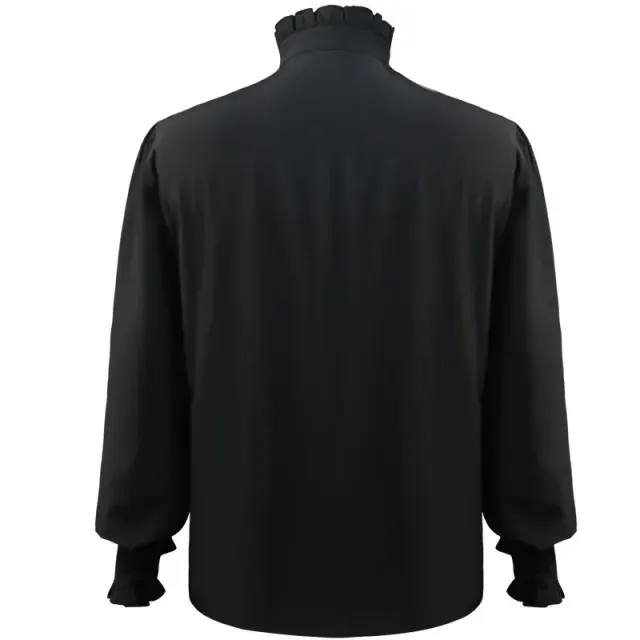 Medieval Ruffled Pirate Shirt Victorian Steampunk Halloween Top detail 9
