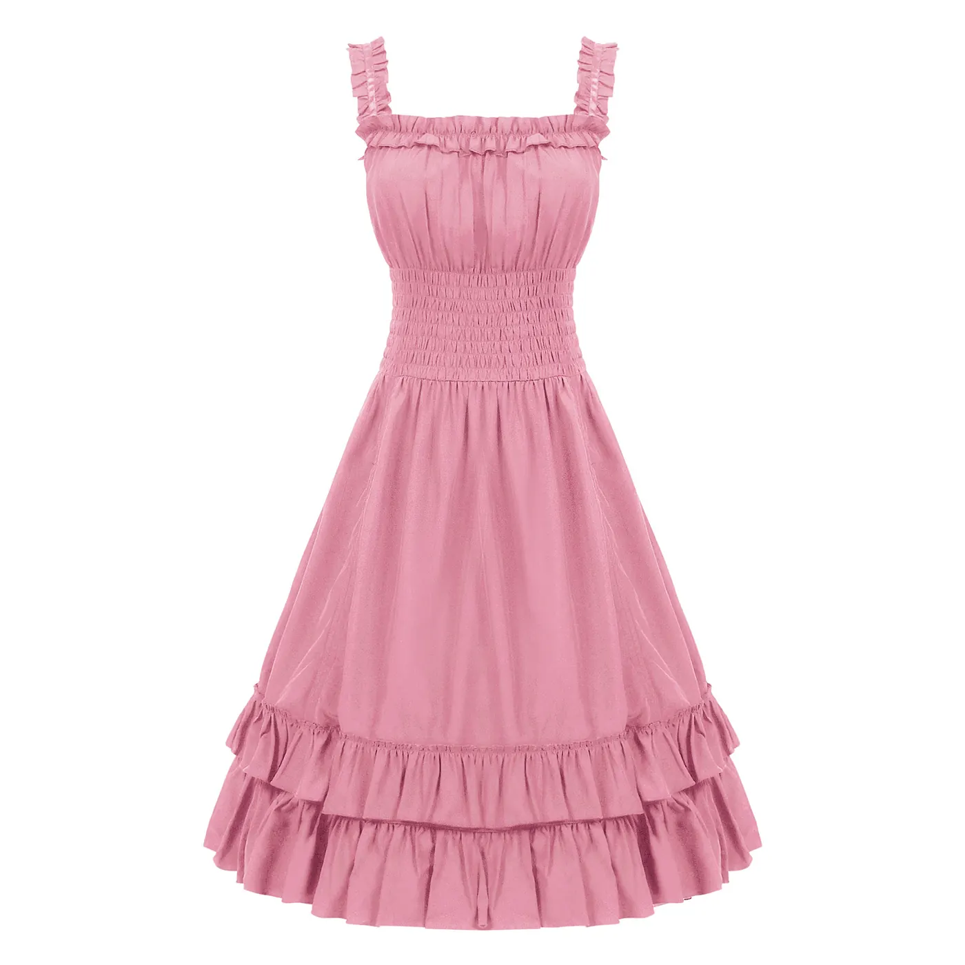 Victorian Ruffled Sleeveless Cosplay Dress for Stage Performance detail 2