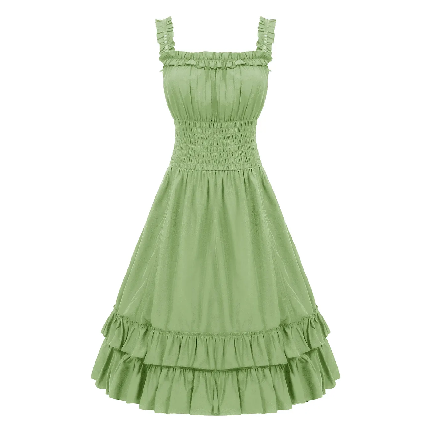 Victorian Ruffled Sleeveless Cosplay Dress for Stage Performance detail 5