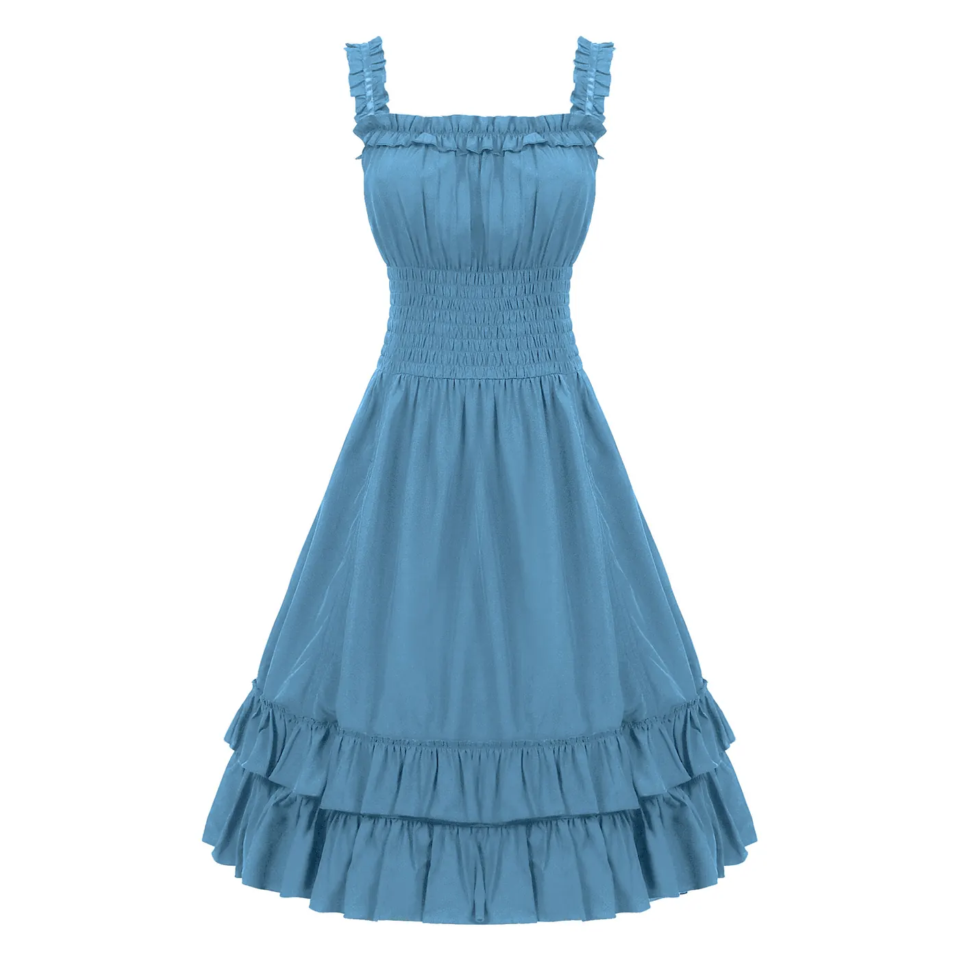Victorian Ruffled Sleeveless Cosplay Dress for Stage Performance detail 8