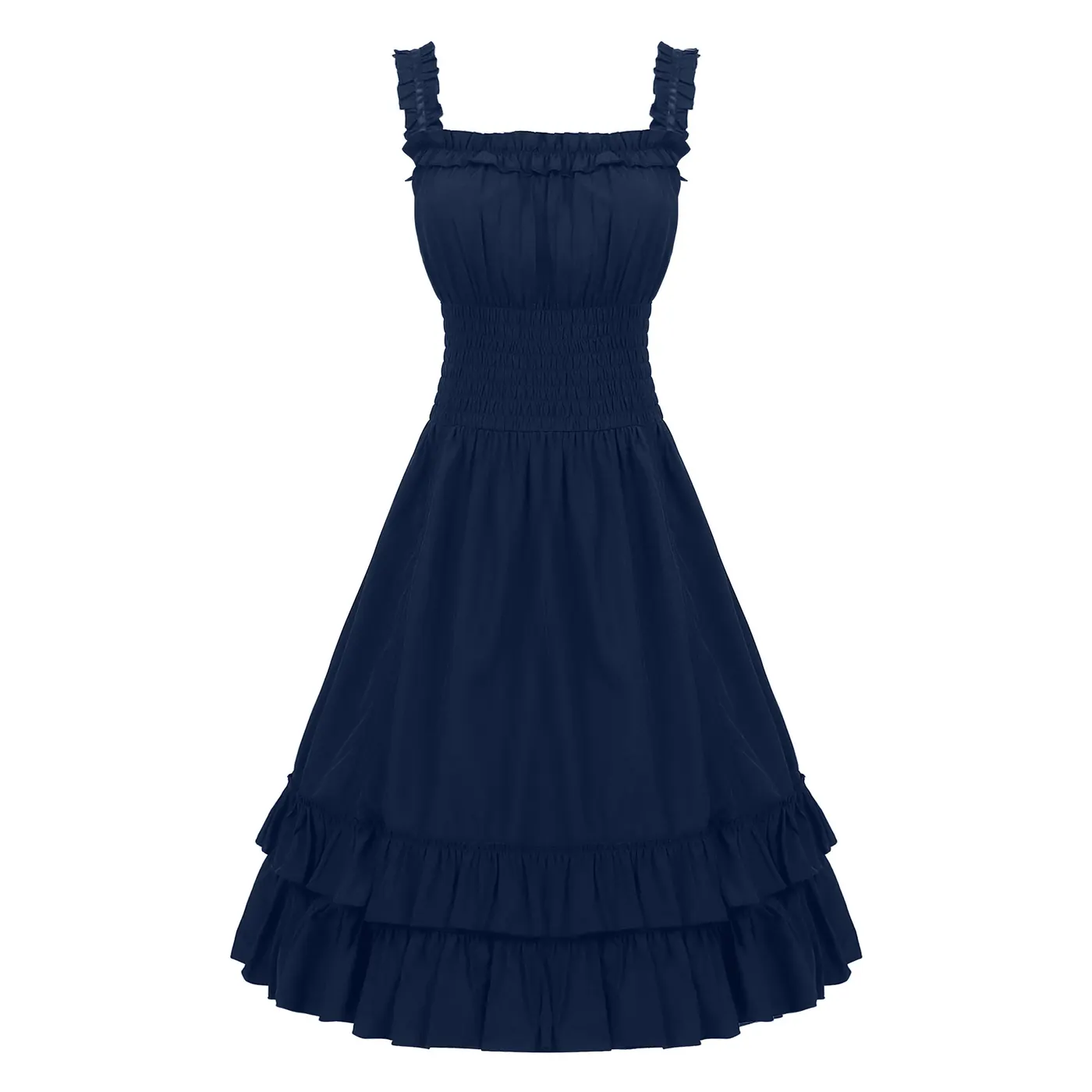 Victorian Ruffled Sleeveless Cosplay Dress for Stage Performance detail 11