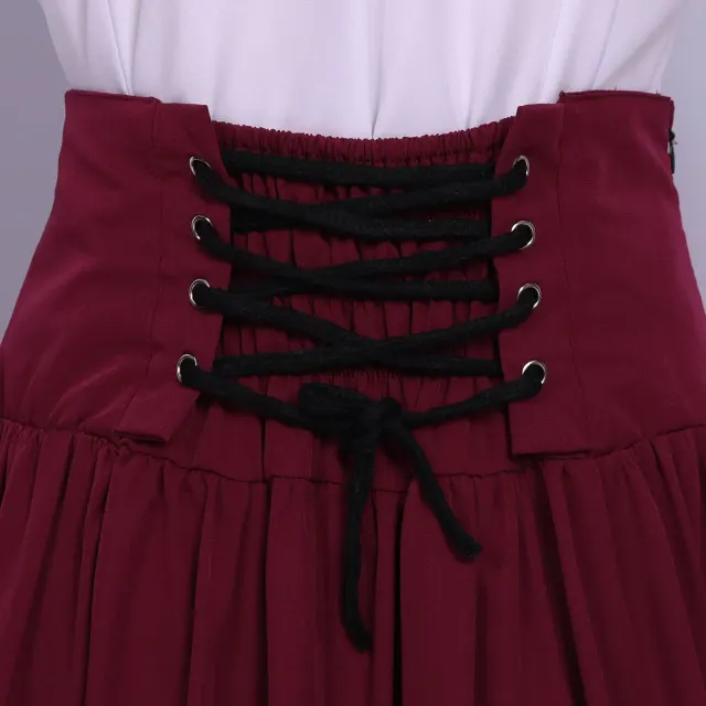 Women's Victorian Ruffled Stand-Collar Blouse & Long Skirt Set detail 19