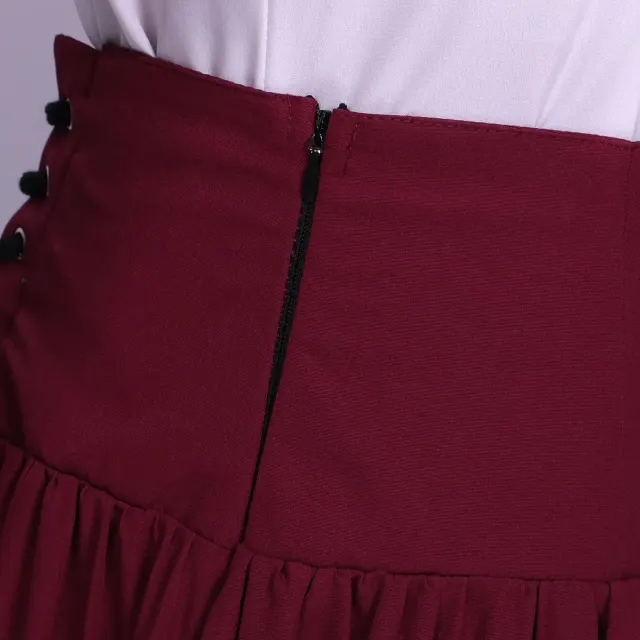 Women's Victorian Ruffled Stand-Collar Blouse & Long Skirt Set detail 20