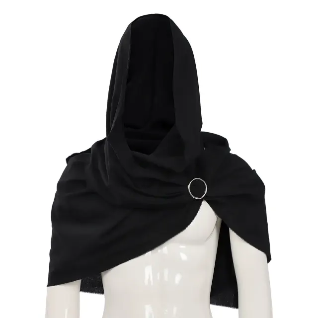 Viking Hooded Cape Medieval Renaissance Cosplay Cloak for Men detail 2