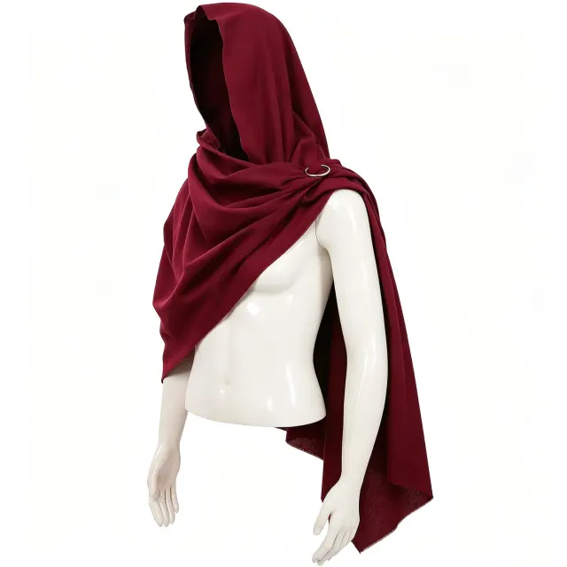 Viking Hooded Cape Medieval Renaissance Cosplay Cloak for Men detail 14