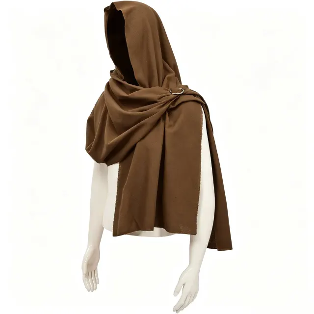 Viking Hooded Cape Medieval Renaissance Cosplay Cloak for Men detail 19
