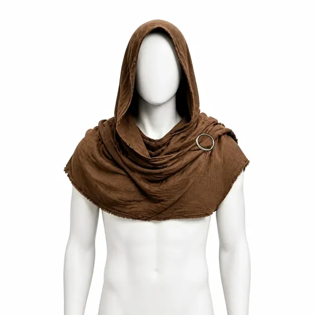 Viking Hooded Cape Medieval Renaissance Cosplay Cloak for Men detail 21