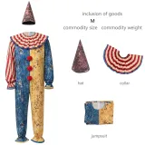 Hooded Clown Jumpsuit - As Shown
