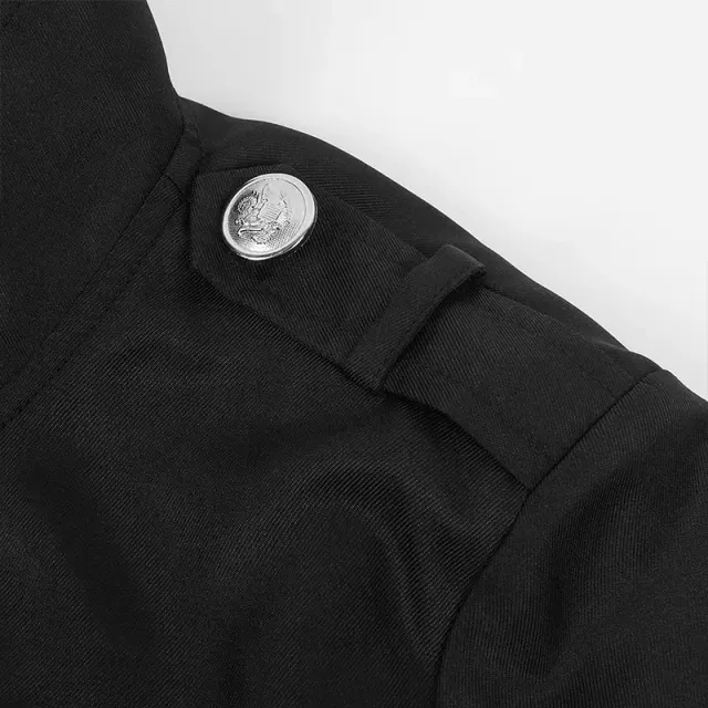 Vintage Irregular Hem Zip Tailcoat Halloween Stage Costume detail 3