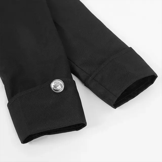 Vintage Irregular Hem Zip Tailcoat Halloween Stage Costume detail 7