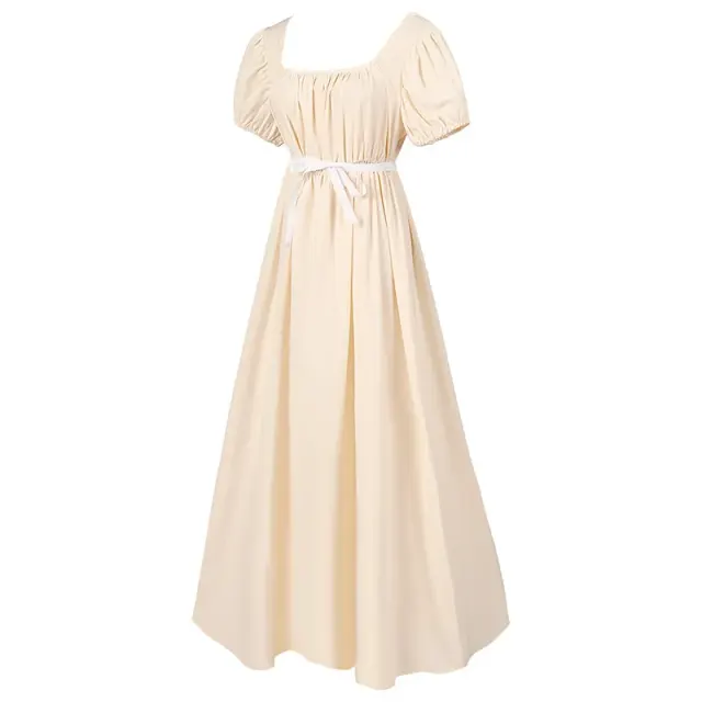 Women's Medieval Bridgerton High-Waist Short-Sleeve Cosplay Dress detail 2