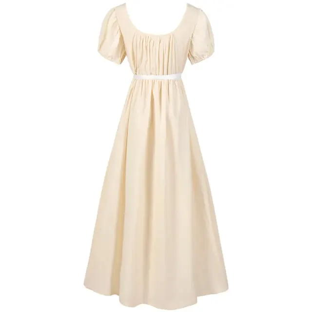 Women's Medieval Bridgerton High-Waist Short-Sleeve Cosplay Dress detail 3