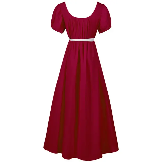 Women's Medieval Bridgerton High-Waist Short-Sleeve Cosplay Dress detail 12