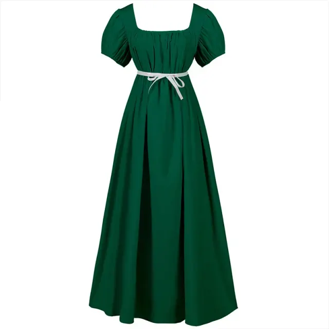 Women's Medieval Bridgerton High-Waist Short-Sleeve Cosplay Dress detail 19