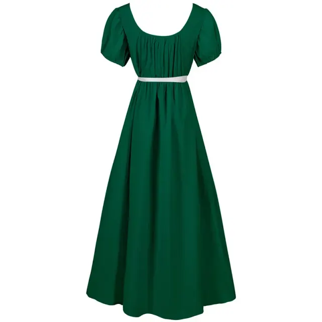 Women's Medieval Bridgerton High-Waist Short-Sleeve Cosplay Dress detail 20