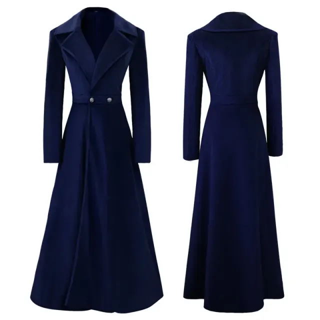 Women's Medieval Velvet Long Coat for Christmas Cosplay detail 1