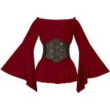 Ruffled Long Sleeve - Red