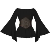 Ruffled Long Sleeve - Black
