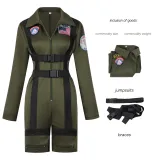 Pilot Jumpsuit with Straps - Army Green