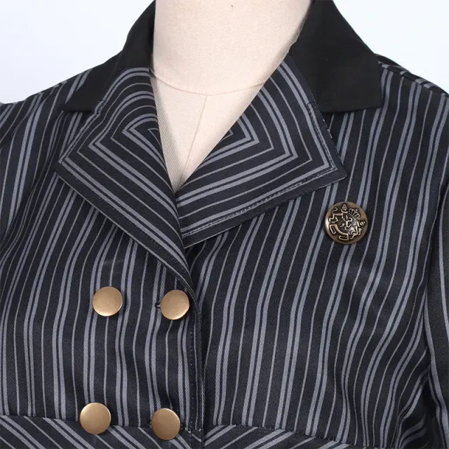 Women's Elphaba-Inspired Black Striped School Uniform Cosplay Set detail 2