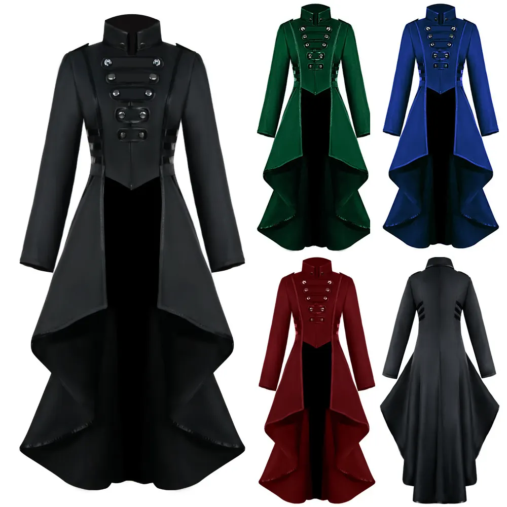 Women's Gothic Court Tailcoat Lace-Up Irregular Hem Costume detail 2