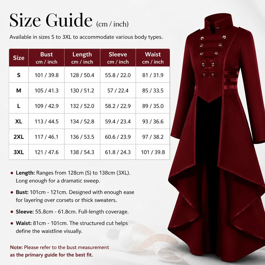 Women's Gothic Court Tailcoat Lace-Up Irregular Hem Costume detail 7
