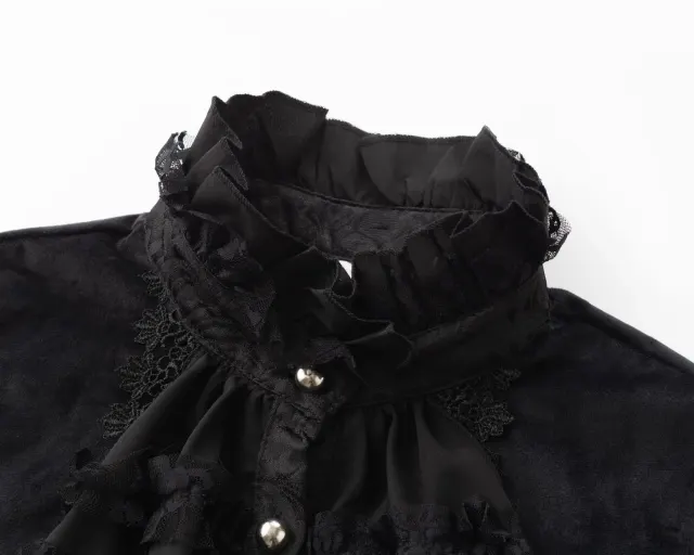 Women's Gothic Plus-Size Stand-Collar Tailcoat Jacket detail 3