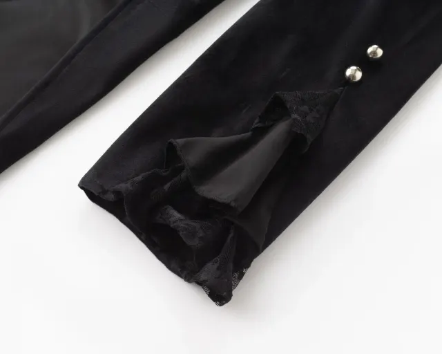Women's Gothic Plus-Size Stand-Collar Tailcoat Jacket detail 5