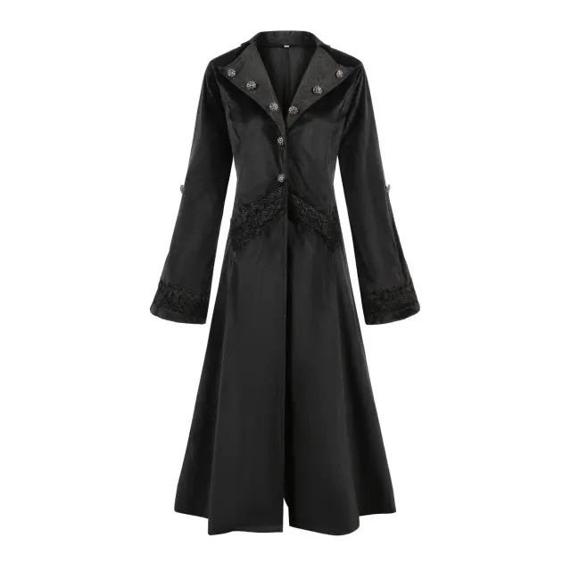Women's Gothic Plus-Size Stand-Collar Tailcoat Jacket detail 15