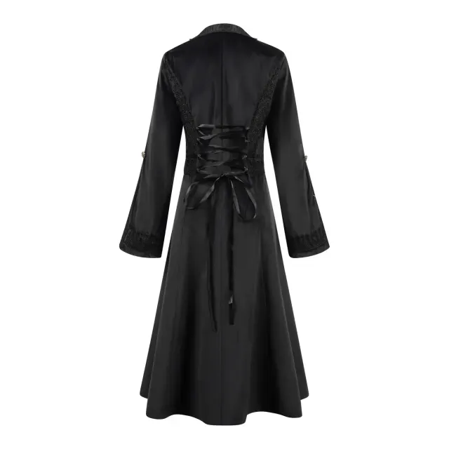 Women's Gothic Plus-Size Stand-Collar Tailcoat Jacket detail 16