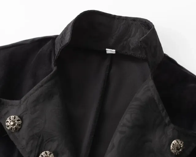 Women's Gothic Plus-Size Stand-Collar Tailcoat Jacket detail 17