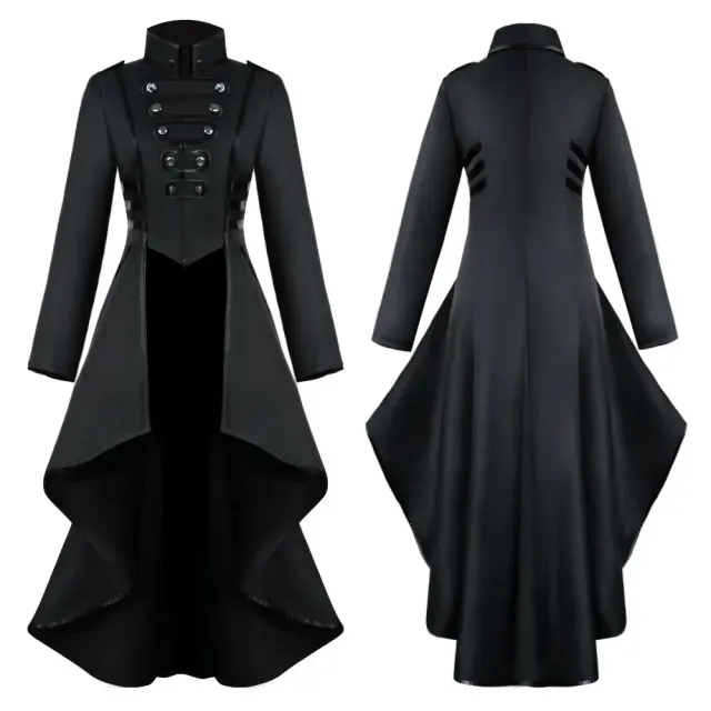 detalle de Vestido frac gótico para mujer, disfraz de escenario medieval de Halloween 3