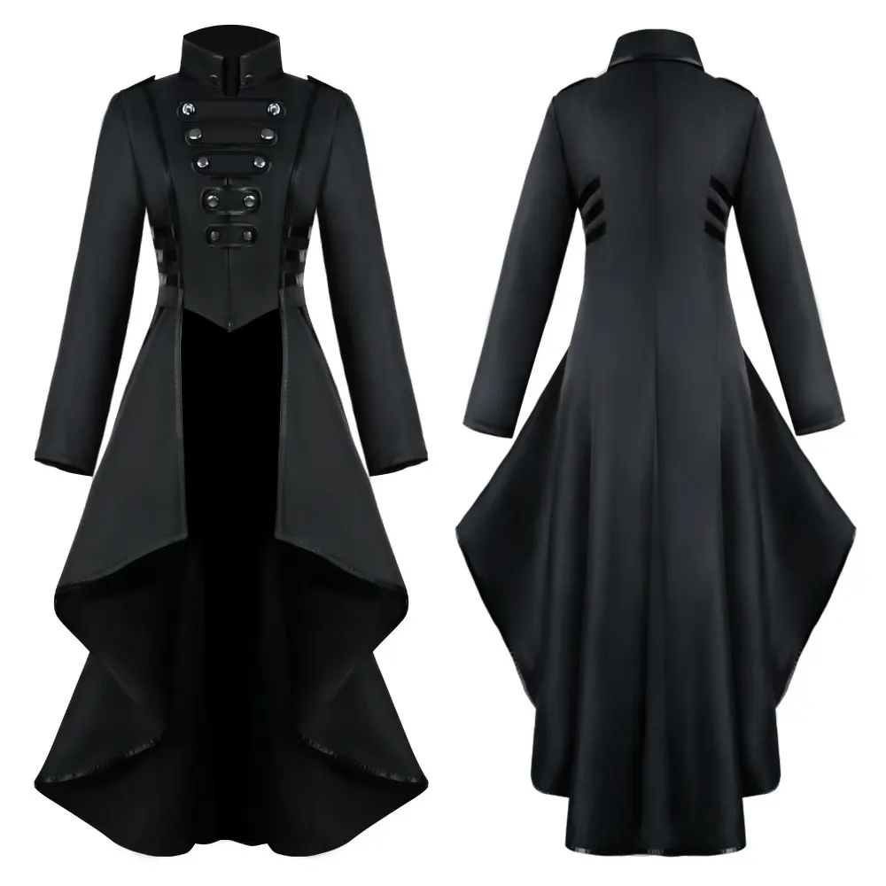 Women's Gothic Tailcoat Dress Medieval Halloween Stage Costume detail 3