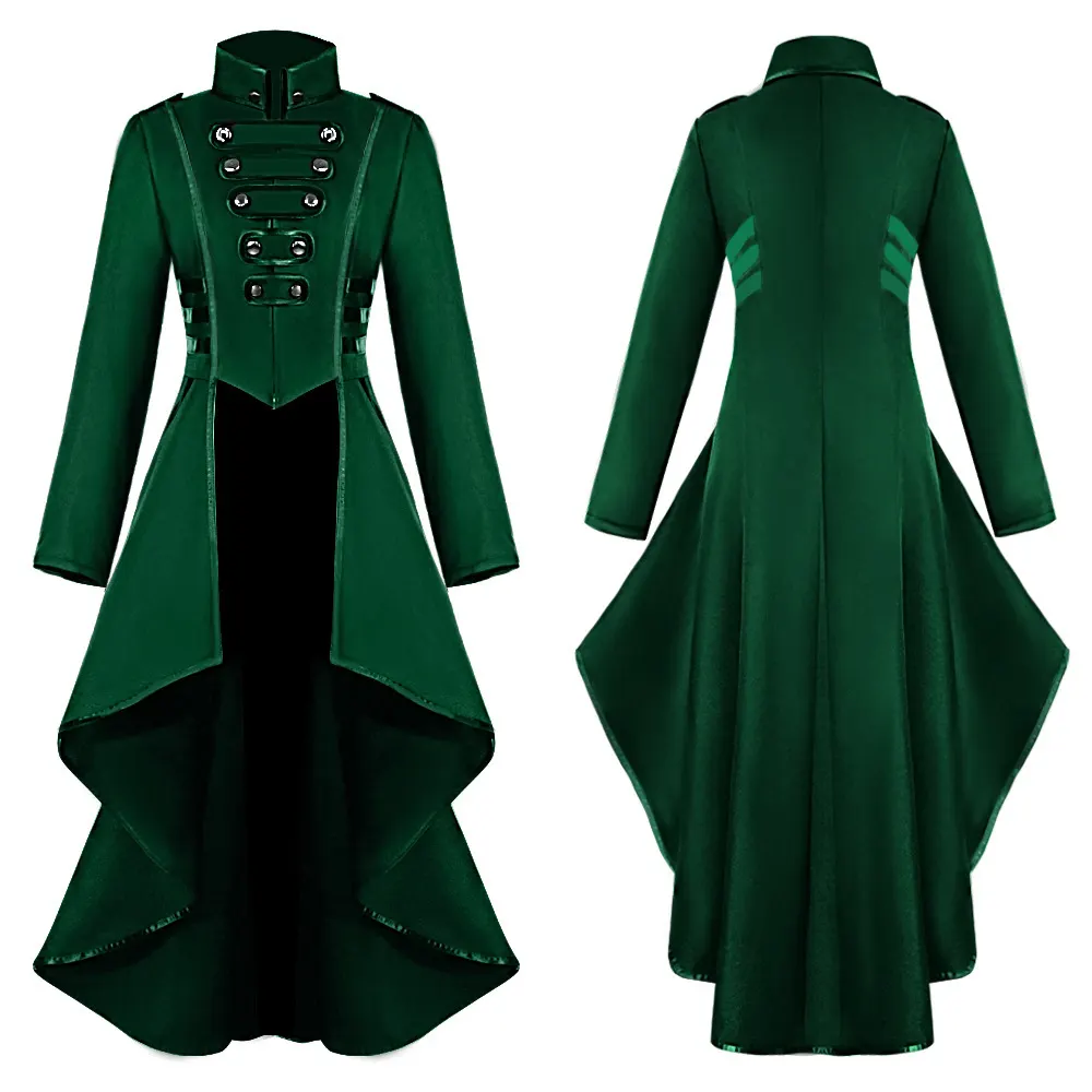Women's Gothic Tailcoat Dress Medieval Halloween Stage Costume detail 24