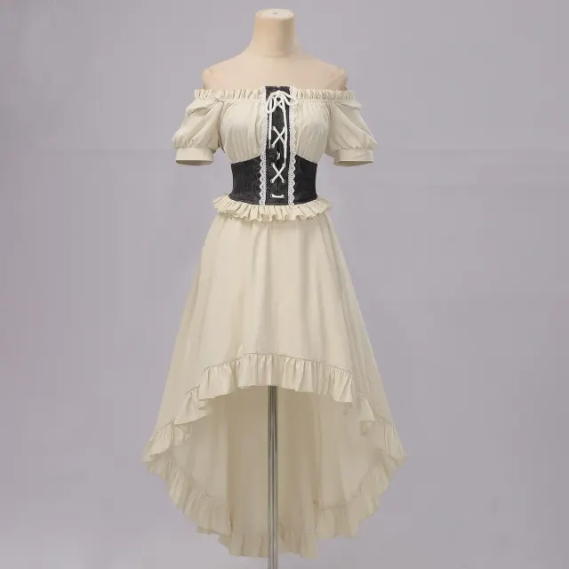Women's Off-Shoulder Ruffled Knight Cosplay Dress detail 1