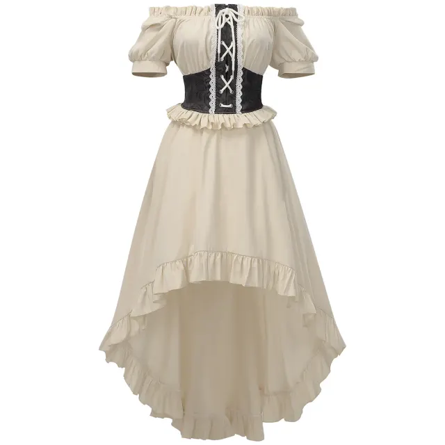 Women's Off-Shoulder Ruffled Knight Cosplay Dress detail 2