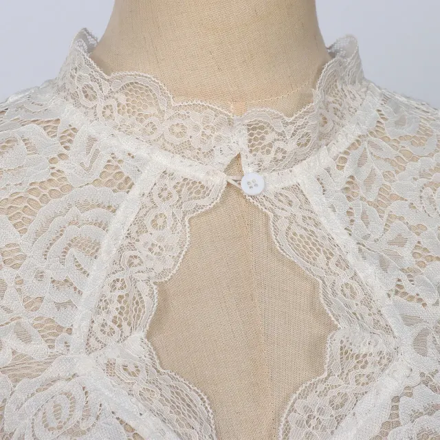 Women's Solid Lace Short-Sleeve Oktoberfest Cosplay Shirt detail 1