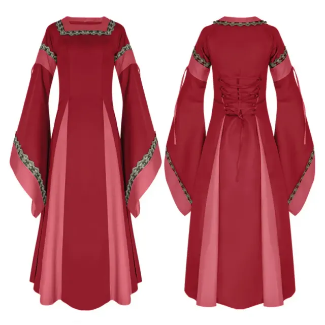 Women's Medieval Renaissance Irish Long Dress for Theater Cosplay detail 3