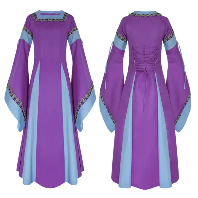 Women's Medieval Renaissance Irish Long Dress for Theater Cosplay detail 5