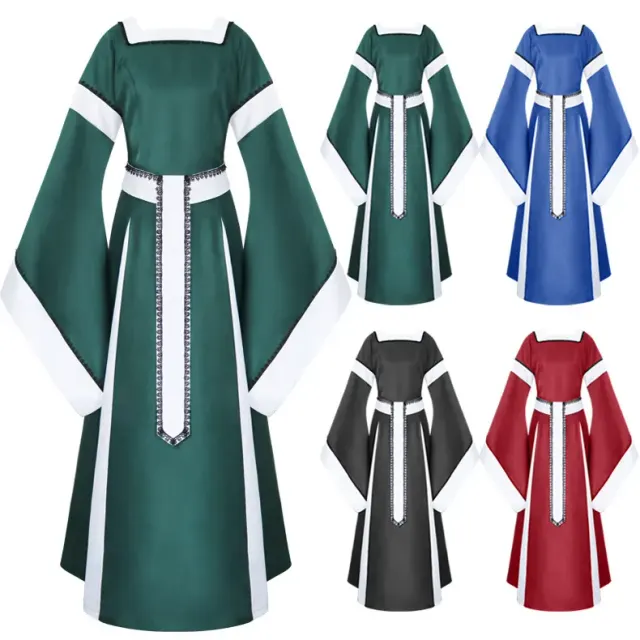 Women's Medieval Renaissance Irish Long Dress for Theater Cosplay detail 12