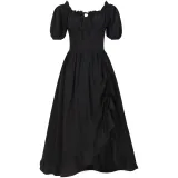 Court Short-Sleeve Dress - Black