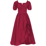 Court Short-Sleeve Dress - Red