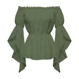 Off-Shoulder Shirt - Green