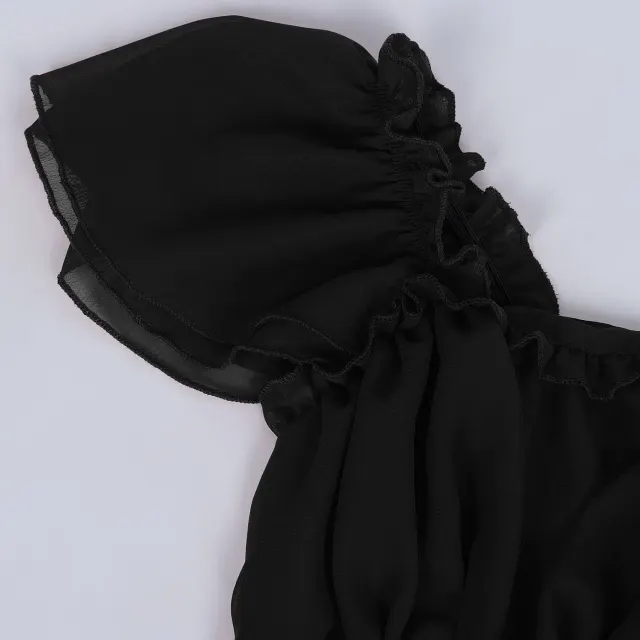 Women's Off-Shoulder Short-Sleeve Solid Color Blouse detail 13
